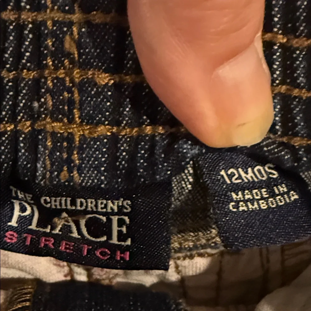 Children’s Place stretch Wide Leg Groovy Patchwork Denim Jeans 12 Months